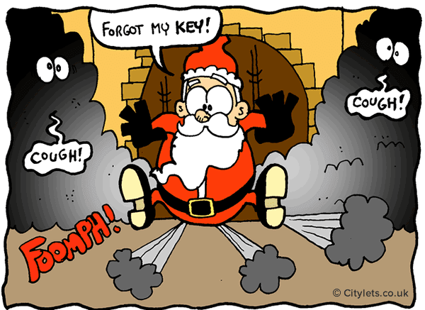 santa laves soot on everwhere