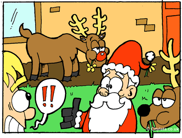 santa and his reindeer